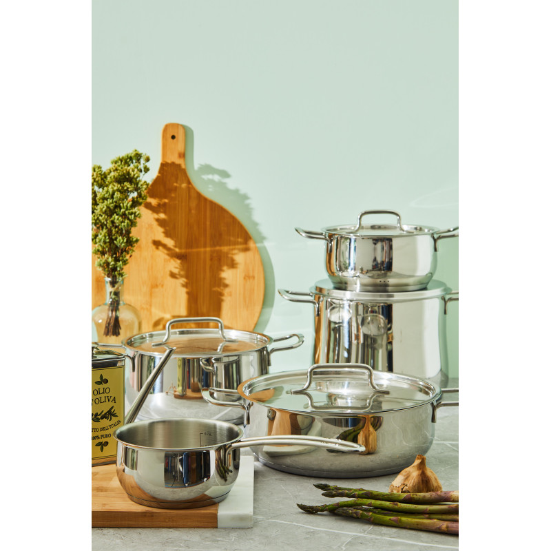 Set di 2 Batterie 9pz Steel Master acciaio 18/10 cucina