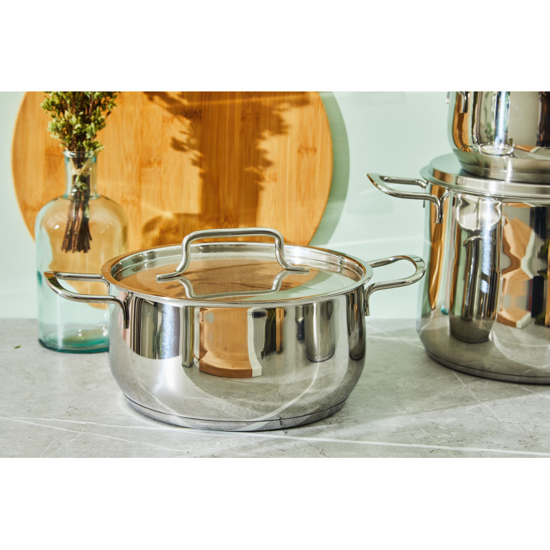 Set di 2 Batterie 9pz Steel Master acciaio 18/10 cucina