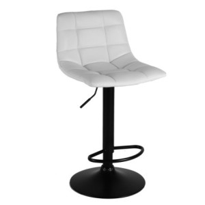 Set di 2 Sgabelli Clayton In Pu Bianco E Base Nera