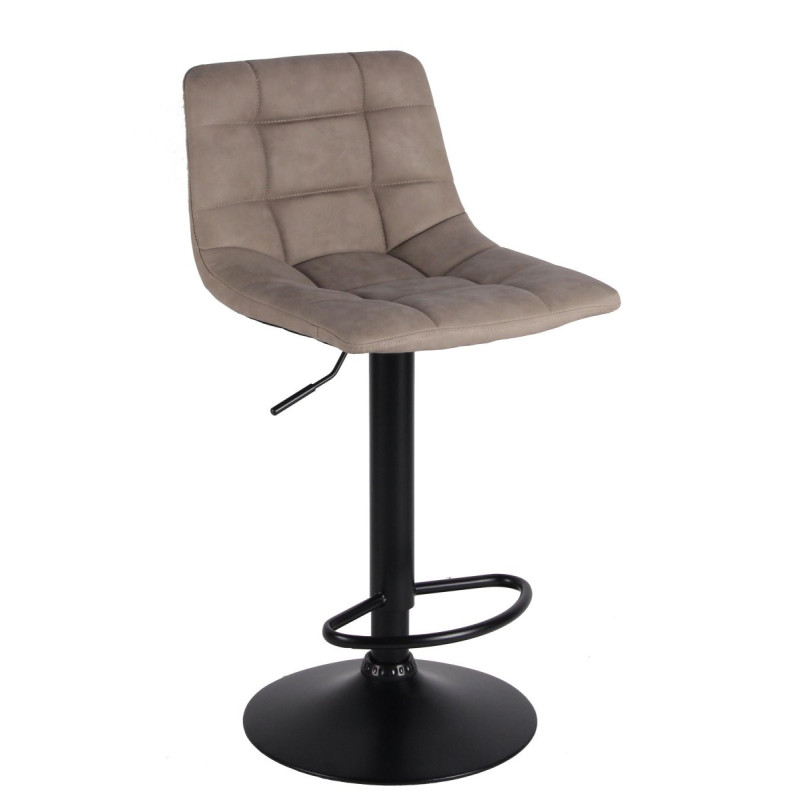 Set di 2 Sgabelli Clayton In Pu Vintage Tortora E Base Nera