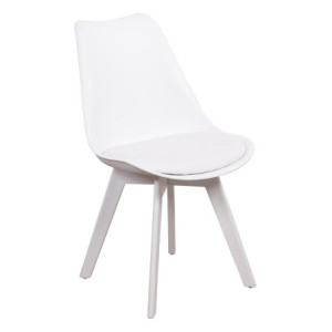 Set di 6 Sedie Kelly In Pp+pu Bianca Con Gambe In Matching Color