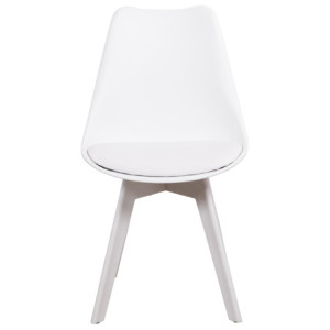 Zoom Set di 6 Sedie Kelly In Pp+pu Bianca Con Gambe In Matching Color