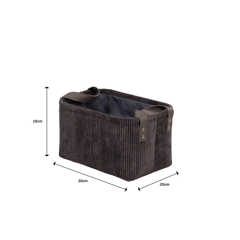 Set di 6 Cesti porta tutto Micol Grigio Scuro
30x20x16cm
Velluto A Coste