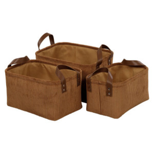 Set di 6 confezioni 3 Ceste porta tutto Micol Terracotta In 3 Dimensioni 
Velluto A Coste