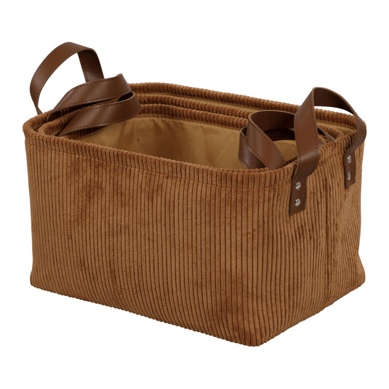 Set di 6 confezioni 3 Ceste Porta Tutto Micol Terracotta velluto