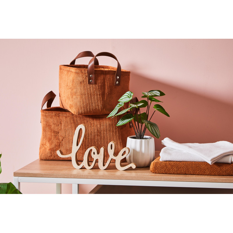 Set di 6 confezioni 3 Ceste Porta Tutto Micol Terracotta velluto