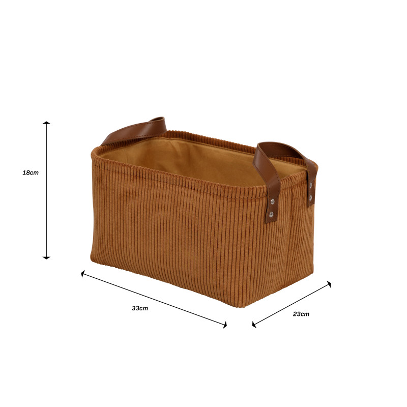 Set di 6 Cesti Porta Tutto Micol Terracotta velluto a coste