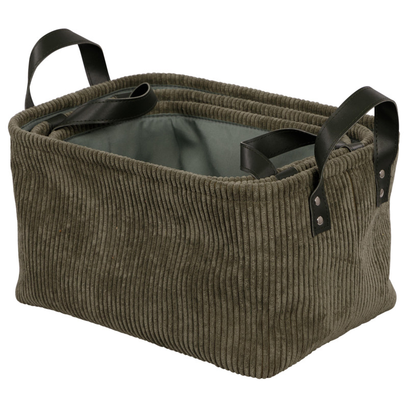 Set di 6 confezioni 3 Ceste Porta Tutto Micol Verde velluto