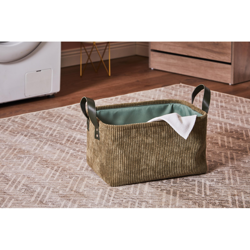 Set di 6 confezioni 3 Ceste Porta Tutto Micol Verde velluto