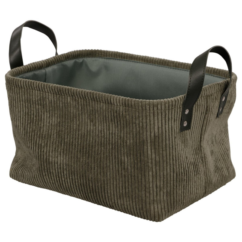Set di 6 Cesti Porta Tutto Micol Verde velluto a coste