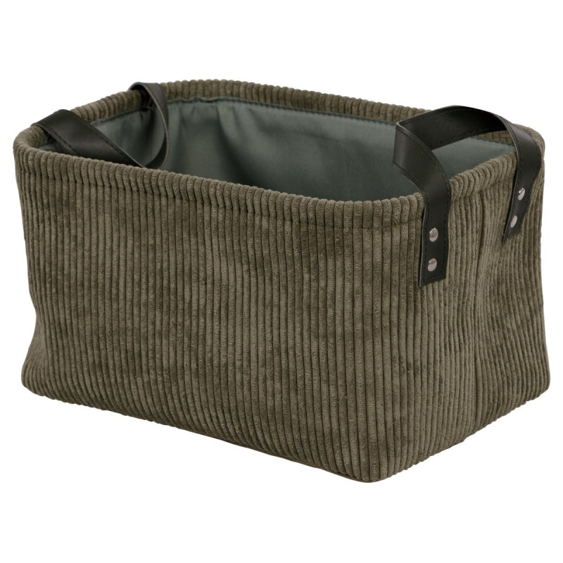 Set 6 cesti porta tutto Micol verde velluto a coste 33x23x18cm