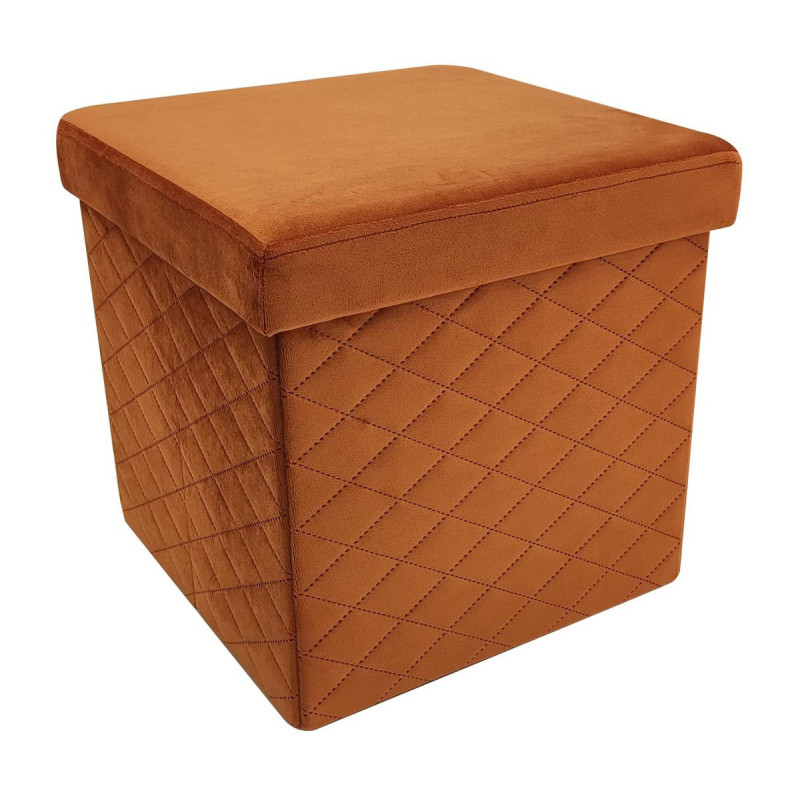 Set 6 pouf contenitore pieghevole Simphlic terracotta velluto