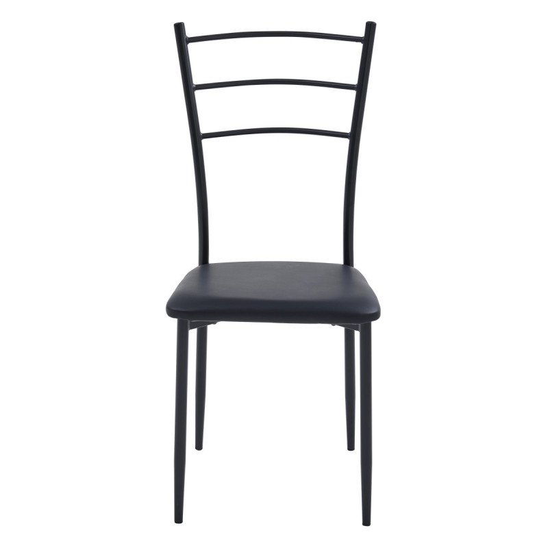 Set di 6 Sedie New Marta In Pvc Nero Dim 41x48x92cm