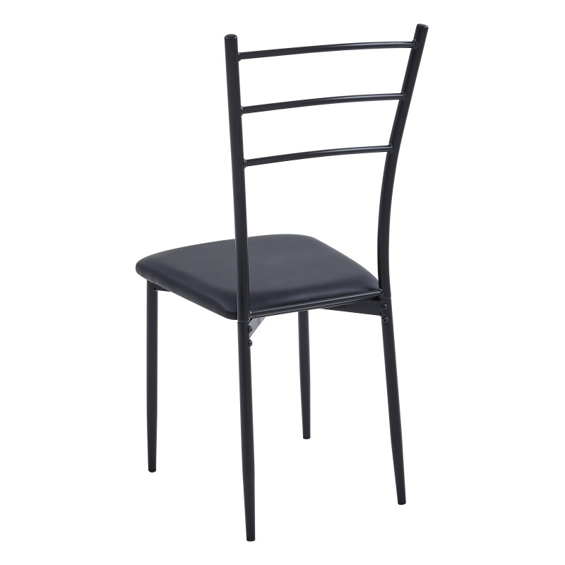 Set di 6 Sedie New Marta In Pvc Nero Dim 41x48x92cm