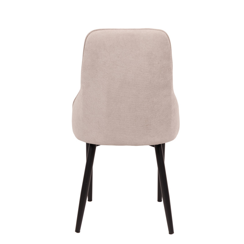 Set 4 sedie Chantal tessuto beige gambe nere opaco moderne casa