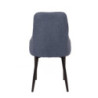 Set 4 sedie Chantal tessuto blu avio gambe nere opaco moderne