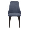 Set 4 sedie Chantal tessuto blu avio gambe nere opaco moderne