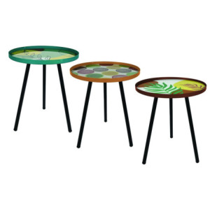 Set di 6 Tavolini Tondo Shanti In Col Ass Terracotta Ottanio Senape
D35h40