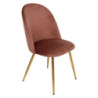 Set 4 sedie Claire velluto rosa scuro gambe oro eleganti moderne