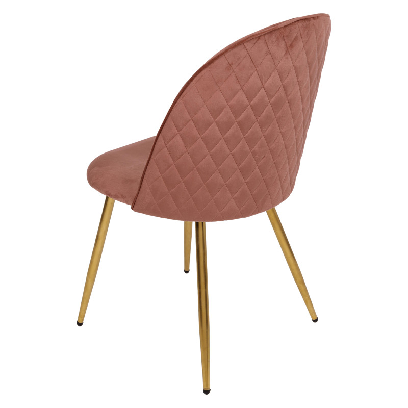 Set 4 sedie Claire velluto rosa scuro gambe oro eleganti moderne