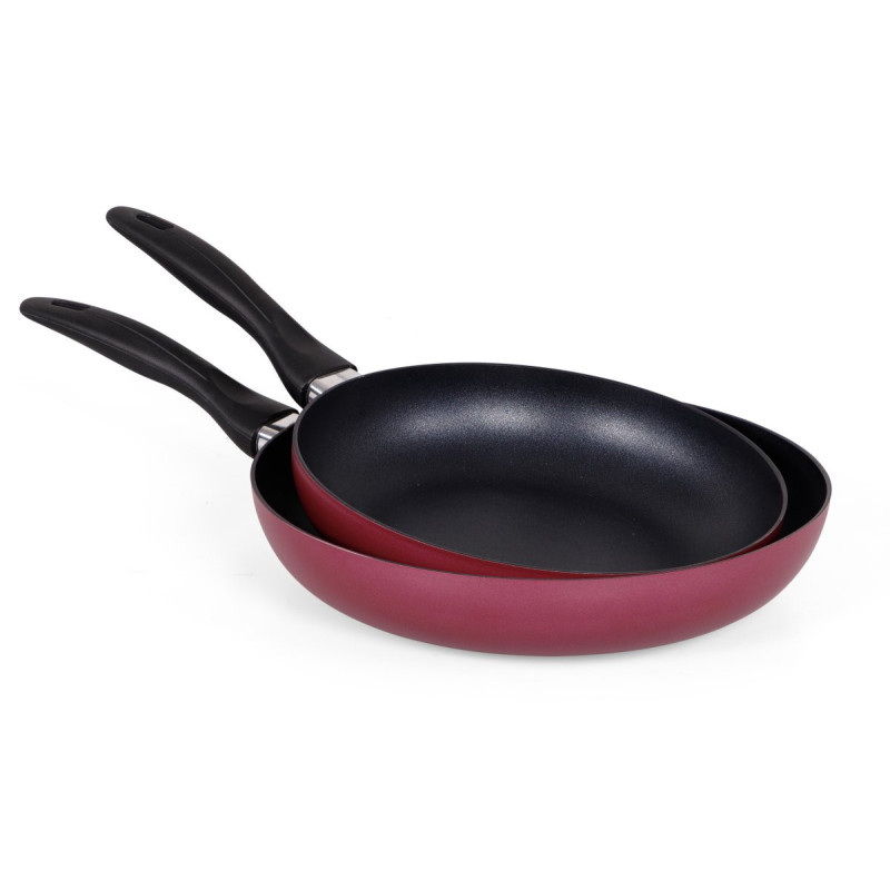 Set 12 padelle Medua Burgundy alluminio fondo induzione 24-28cm