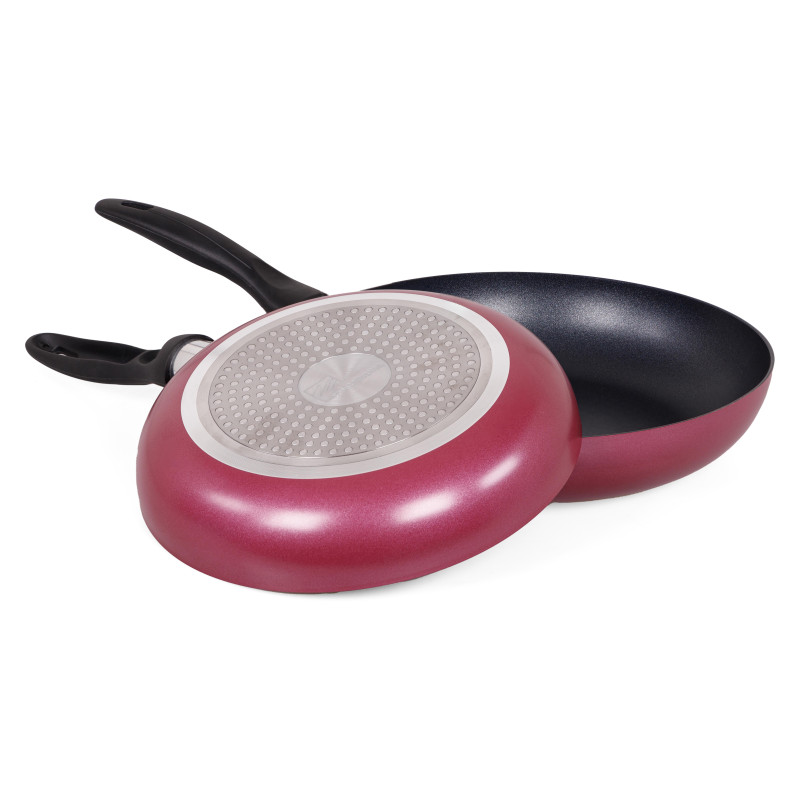 Set 12 padelle Medua Burgundy alluminio fondo induzione 24-28cm