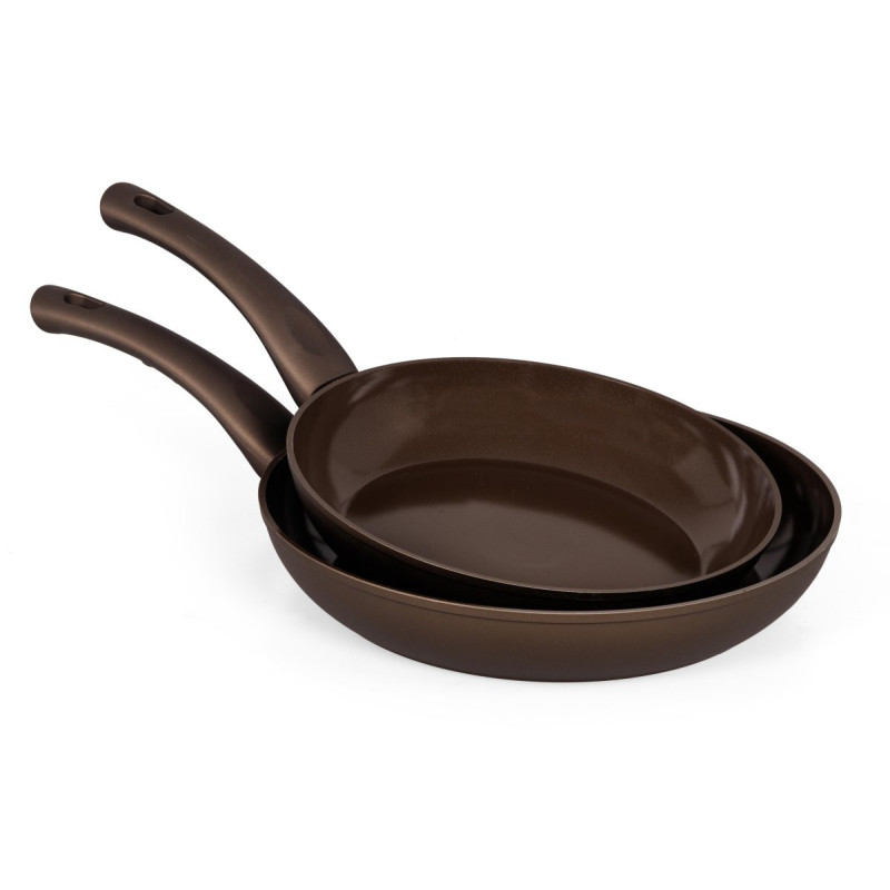Set 8 padelle Wood alluminio forgiato fondo induzione 24-28cm