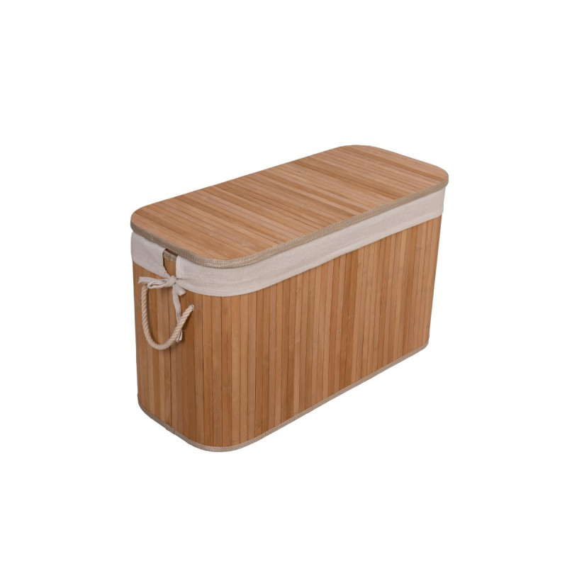 Set 2 cassapanche pieghevoli bamboo naturale 66x40x40cm pratiche