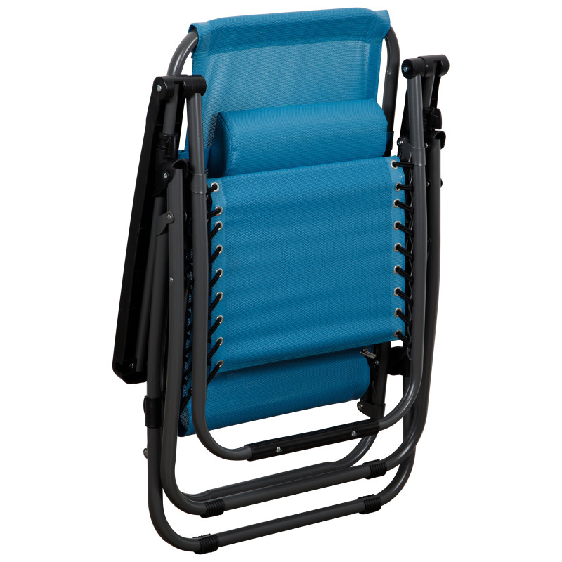 Set 2 sdraio pieghevoli Light Blue alluminio leggere e pratiche