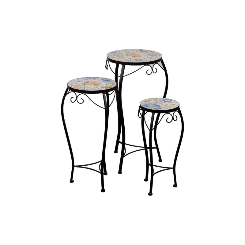 Set 6 porta vasi Sorrento ferro battuto e mosaico 55x26x135cm