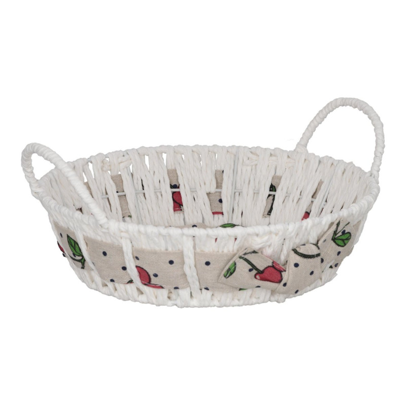 Set 6 cestini rotondi Cherry filo ferro e carta 24cm pratici