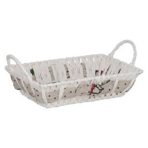 Set di 6 Cestini Rettang 26x19 Cherry In Filo Di Ferro Rivestito In Carta