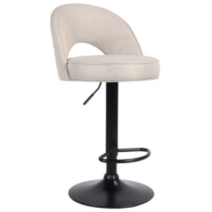 Set di 2 Sgabelli Blake In Tessuto Beige Base Nera Dimensione 47x49x89-109cm