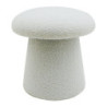 Set 2 pouf tessuto teddy Mushy bianco Ø37xH38cm morbidi moderni