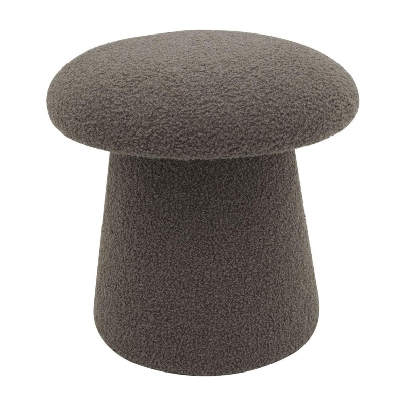 Set 2 pouf tessuto teddy Mushy tortora Ø37xH38cm morbidi moderni