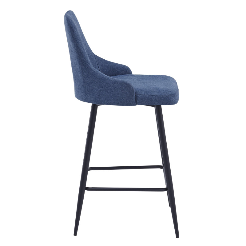 Set di 4 sgabelli Chantal tessuto blu avio imbottiti 47x52,5x100cm