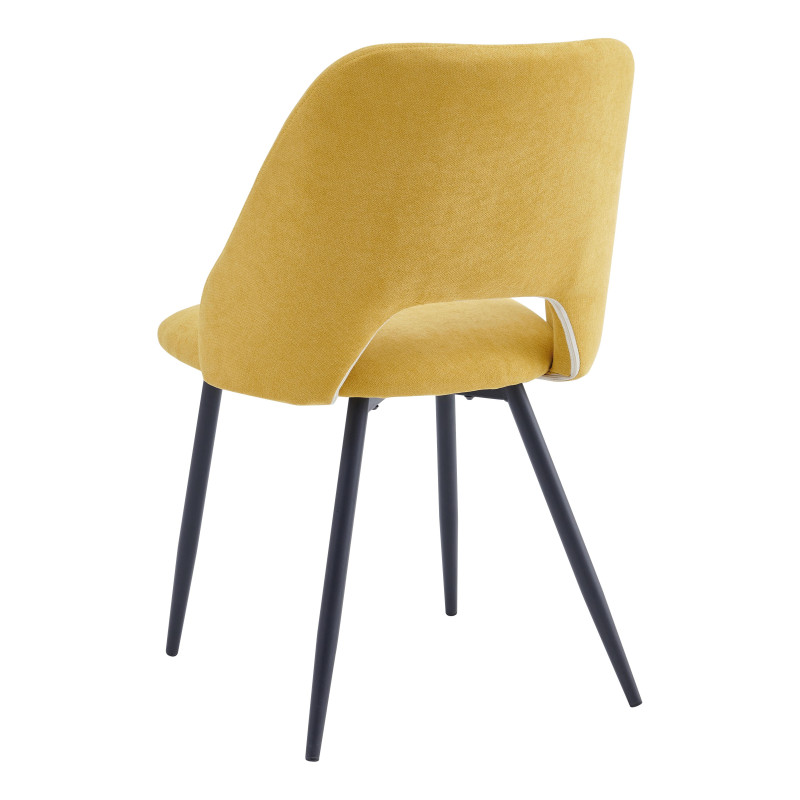 Set di 4 sedie Jamie tessuto senape imbottite 53x51x79cm moderne