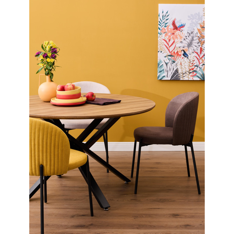 Set di 4 Sedie Shelly In Tessuto 320gr Tortora Dimensione 55x45x80cm