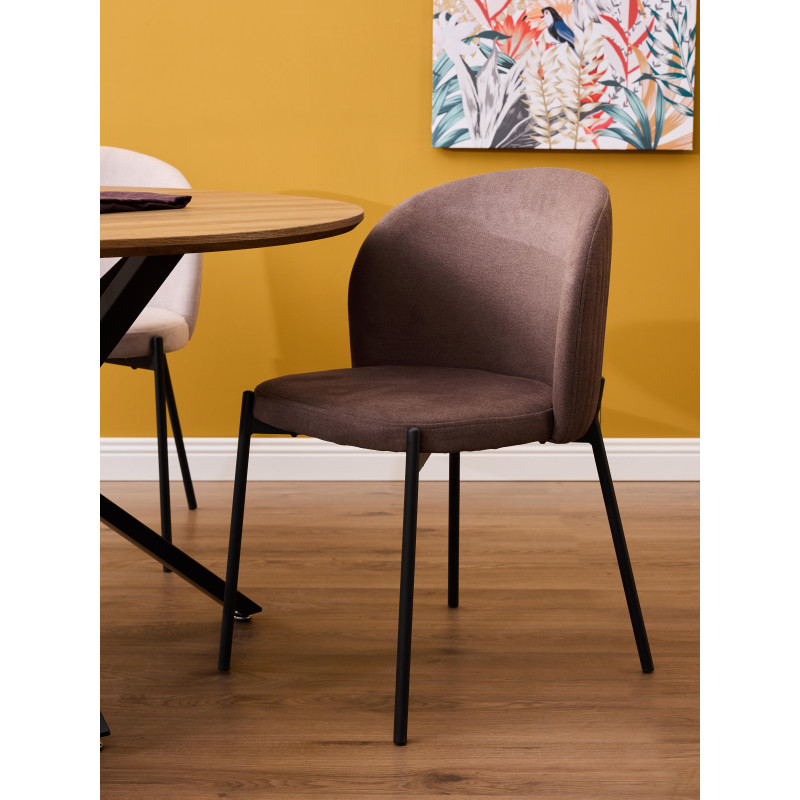 Set di 4 Sedie Shelly In Tessuto 320gr Tortora Dimensione 55x45x80cm