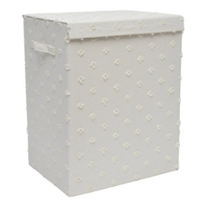 Set di 6 Porta Biancheria Pieghevole Pompon 40x30x50 Bianco