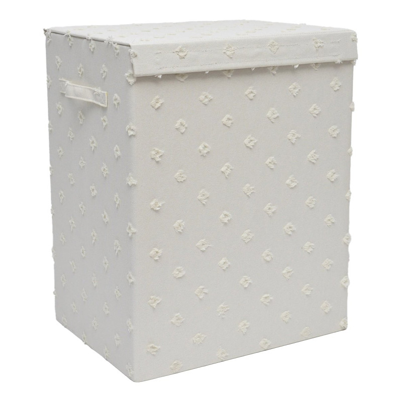 Set 6 porta biancheria pieghevole Pompon bianco 40x30x50cm pratico