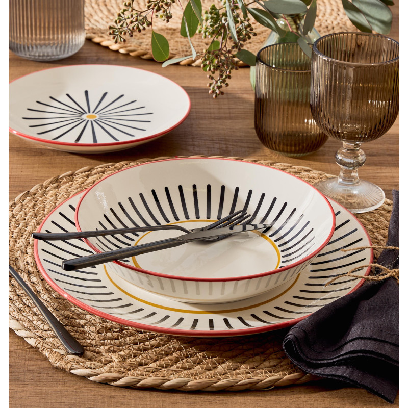 Set di 6 tovagliette Sammy Ø38cm fibra di mais intrecciata naturale