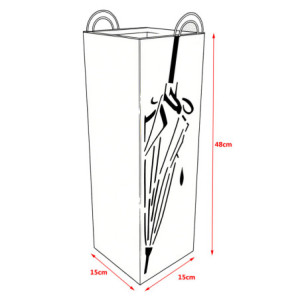 Zoom Set di 6 Portaombrello Moody 15x15x48 Cm In Metallo Nero Opaco