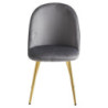 Set di 4 sedie Claire velluto grigio gambe oro 45x54x88cm moderne