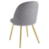 Set di 4 sedie Claire velluto grigio gambe oro 45x54x88cm moderne