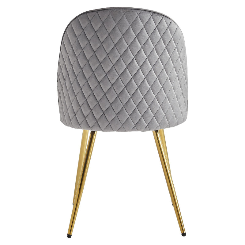 Set di 4 sedie Claire velluto grigio gambe oro 45x54x88cm moderne