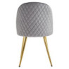 Set di 4 sedie Claire velluto grigio gambe oro 45x54x88cm moderne
