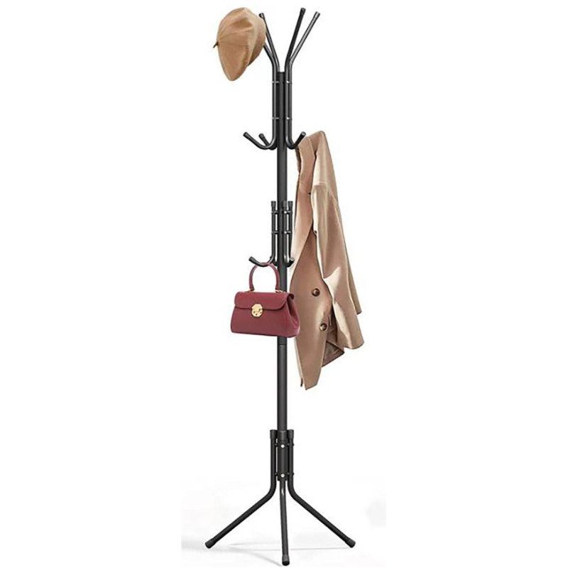 Set di 6 appendiabiti Potter nero metallo 42x42x175cm moderni