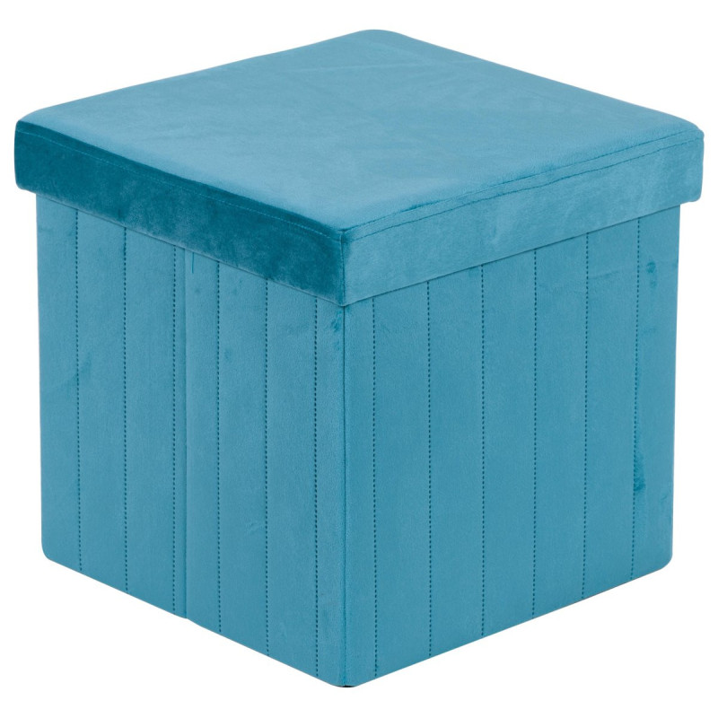 Set di 6 pouf Aron velluto blu 35x35x34,5cm eleganti e pratici