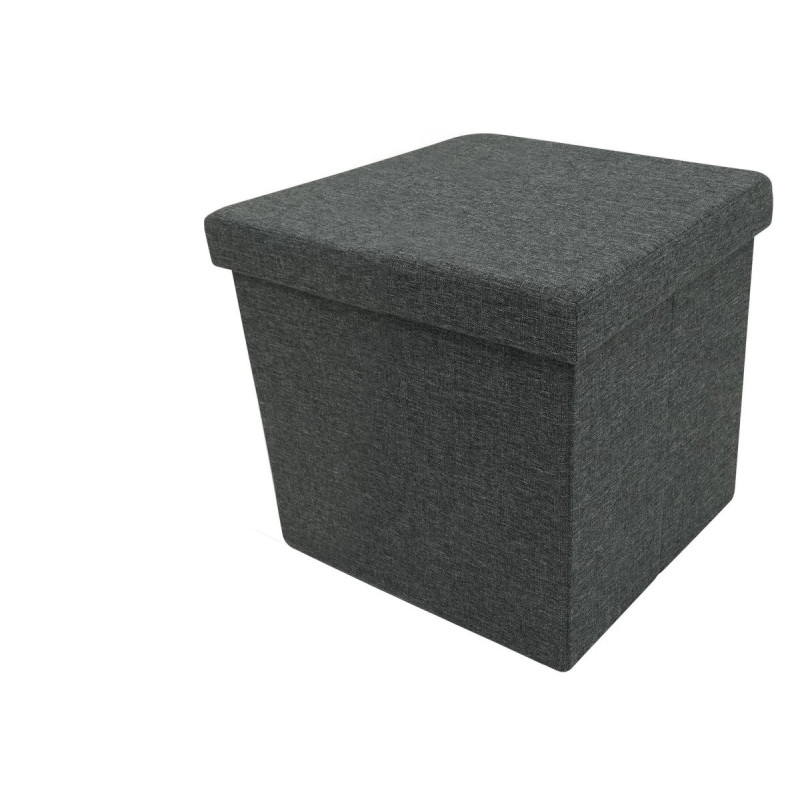 Set di 6 pouf pieghevoli tessuto grigio 35x35x34,5cm salvaspazio